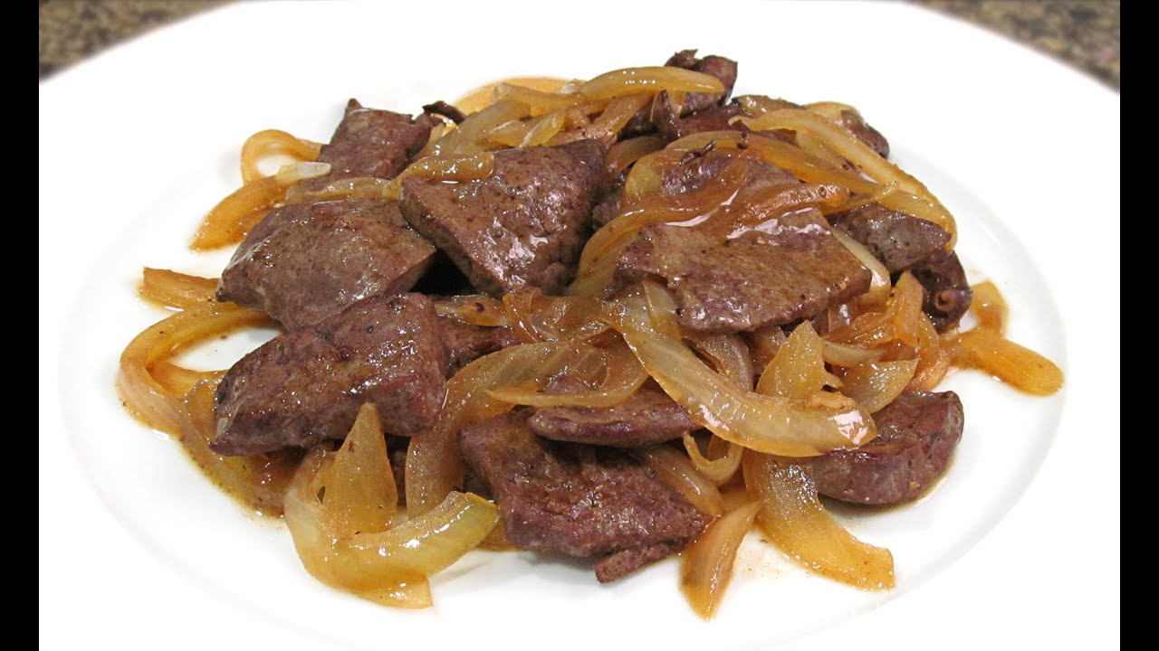 Hígado encebollado (boricua)